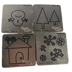 Cricut Cuttlebug Winter Scene Metal Dies 4-Pack Christmas Trees Snowflakes Craft